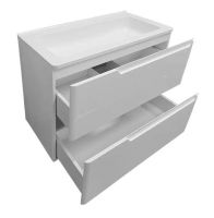 Тумба с раковиной Эстет Kare Luxe 70 подвесная Белая арт-ФР-00007073 — фото 2, Тумбы с раковиной