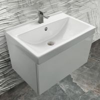 Раковина Sanita Luxe Fest 80 Белая арт-WB.FN/Fest/80-C/WHT.G/S1 — фото 2, Раковины накладные