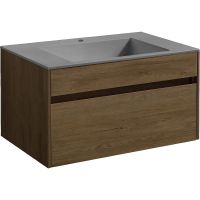 Тумба под раковину Vincea Chiara 80 подвесная T.Oak арт-VMC-2C800TO — фото 1, Тумбы под раковину