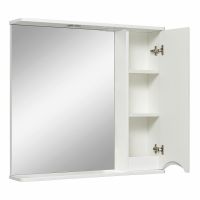 Зеркало со шкафом Runo Афина 80 R с подсветкой Белое арт-00-00001172 — фото 2, Зеркальные шкафы в ванную