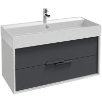 Тумба под раковину Jacob Delafon Vivienne 100 подвесная Белая Серая арт-EB1585-N18-S40 — фото 1, Тумбы под раковину