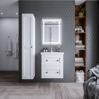 Тумба под раковину Бриклаер Хелена 60 подвесная Рамочный белый арт-4627125416408 — фото 6, Тумбы под раковину