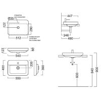 Товар: Раковина Kerama Marazzi Plaza 55 Белая глянцевая арт-PLR.wbi.55.1 - фото 5 Раковина Kerama Marazzi Plaza 55 Белая глянцевая арт-PLR.wbi.55.1 — фото 5, Раковины встраиваемые сверху