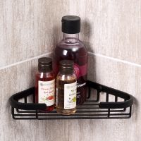 Полка корзина WasserKRAFT угловая Черная матовая арт-K-733B — фото 3, Полки для ванной и душа