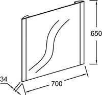 Зеркало Jacob Delafon Replique 70 с подсветкой с инфракрасным выключателем с функцией антипар арт-EB1471-NF — фото 3, Зеркала в ванную комнату
