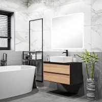 Тумба под раковину Runo Мальта 85 Дуб Черная арт-00-00001099 — фото 4, Тумбы под раковину