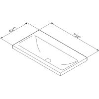 Раковина AM.PM Gem 75 Черная матовая арт-M90WCC0752BM — фото 5, Раковины встраиваемые сверху