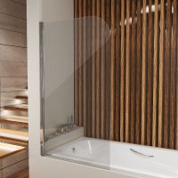 Шторка на ванну Grossman 80 Хром арт-GR-100 — фото 1, Шторки для ванной распашные