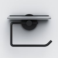 Держатель туалетной бумаги AM.PM X-Joy с полкой Черный матовый арт-A85A341522 — фото 3, Держатели туалетной бумаги