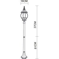Фонарь Artelamp Atlanta Прозрачный Черный с золотом арт-A1046PA-1BN — фото 6, Уличное освещение
