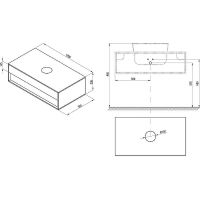 Тумба под раковину Ravak SD Step 100 подвесная Белая Орех арт-X000001418 — фото 7, Тумбы под раковину