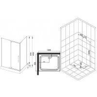 Душевой уголок Esbano ESR-8190 100x80 профиль Хром стекло прозрачное арт-ESUGR8190 — фото 10, Прямоугольные душевые уголки