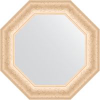 Зеркало Evoform Octagon 55х55 в багетной раме - Старый гипс 82 мм арт-BY 3769 — фото 1, Зеркала в ванную комнату