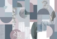 Фреска Ortograf Forma 32640 Фактура флок FLK Флизелин (4*2,7) Синий/Разноцветный, Геометрия/Абстракция арт-32640 (флок FLK) — фото 2, Фрески