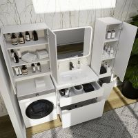 Тумба под раковину Style Line Марелла 80 Люкс Plus Белый матовый антискрейтч арт-СС-00002401 — фото 5, Тумбы под раковину