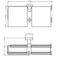 Держатель туалетной бумаги Bemeta Omega двойной с крышкой Хром арт-104112092 — фото 2, Держатели туалетной бумаги