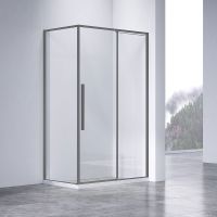 Душевой уголок Vincea Slim-N 130x80 профиль Вороненая сталь стекло прозрачное арт-VSR-4SN8013CLGM — фото 1, Прямоугольные душевые уголки