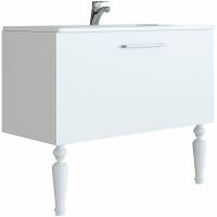 Тумба с раковиной SanVit Эмми 80 Белая матовая арт-kemmy080 — фото 1, Тумбы с раковиной