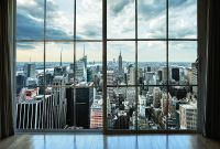 Фреска Ortograf Небоскребы 30565 Фактура флок FLK Флизелин (4*2,7) Серый/Голубой, Город арт-30565 (флок FLK) — фото 2, Фрески