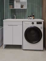 Тумба с раковиной Orange Sistema 120 L Белая глянцевая арт-STD-120TUW+RAL — фото 2, Тумбы с раковиной