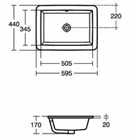 Товар: Раковина Ideal Standard Strada 59 Euro White арт-K077901 - фото 6 Раковина Ideal Standard Strada 59 Euro White арт-K077901 — фото 6, Раковины встраиваемые снизу