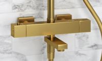 Душевая система WasserKRAFT Aisch с термостатом Золото матовое арт-A199.262.201.BG Thermo — фото 9, Душевые стойки