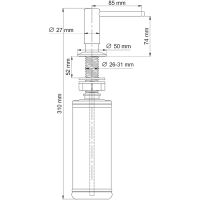 Дозатор для моющего средства WasserKRAFT Белый матовый арт-K-75996 — фото 2, Дозаторы для кухонных моек