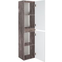 Шкаф пенал Runo Модена 35 подвесной Железный камень Белый арт-00-00001422 — фото 2, Пеналы для ванной комнаты