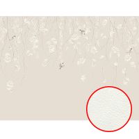 Фреска Ortograf Chinoiserie 33933 Фактура флок FLK Флизелин (4*3) Бежевый, Цветы/Птицы арт-33933 (флок FLK) — фото 1, Фрески