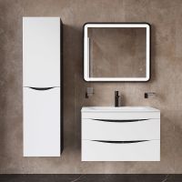 Тумба с раковиной Iddis Cloud 80 подвесная Белая матовая Черный мрамор арт-CLO80B0i95K — фото 7, Тумбы с раковиной