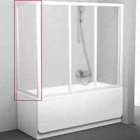 Боковая стенка для шторки на ванну Ravak Supernova APSV-75 профиль Белый стекло Grape арт-95030102ZG — фото 1, Боковые стенки