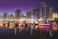 Фреска Ortograf Небоскребы 30427 Фактура бархат FX Флизелин (4*2,7) Фиолетовый/Разноцветный, Город арт-30427 (бархат FX) — фото 2, Фрески