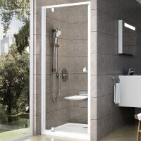 Душевая дверь Ravak Pivot PDOP1-90 профиль Белый ручка Хром стекло Transparent арт-03G70100Z1 — фото 1, Распашные душевые двери