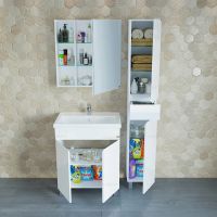 Шкаф пенал СанТа Марс 30 Белый арт-700247 — фото 3, Пеналы для ванной комнаты