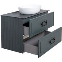 Тумба под раковину La Fenice Cubo 80 подвесная Серая матовая арт-FNC-01-CUB-G-80-2 — фото 4, Тумбы под раковину