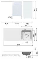 Тумба с раковиной Orange Optima 110 Белый глянец арт-OPD-110TUW+RAL — фото 8, Тумбы с раковиной
