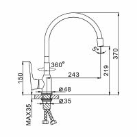 Смеситель для кухни Frap H49 Белый Хром арт-F4049 — фото 10, Смесители для кухни