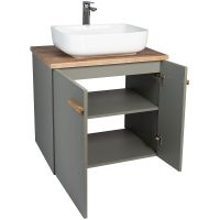 Тумба под раковину VIANT Мюнхен 60 подвесная Хаки арт-VMUN60NH-T2STP — фото 3, Тумбы под раковину