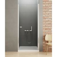 Душевая дверь New Trendy New Soleo Chrome 80 профиль Хром стекло прозрачное арт-D-0120A — фото 2, Распашные душевые двери