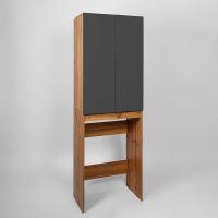 Шкаф пенал VIANT Бостон 65 над стиральной машиной Графит матовый Дуб Вотан арт-VBOS645G-SHSM — фото 2, Пеналы для ванной комнаты