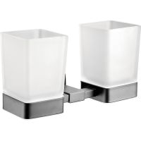 Стакан для зубных щеток Belz B904 двойной Вороненая сталь арт-B90408 — фото 1, Стаканы для зубных щеток