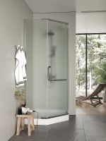 Душевой уголок Agger 90x90 с поддоном профиль Хром стекло матовое арт-A03-090MCR — фото 4, Душевые уголки трапеция