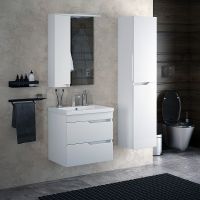 Тумба под раковину Corozo Теона 60 Z2 подвесная Белая арт-SD-00001672 — фото 4, Тумбы под раковину