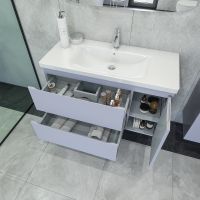 Тумба под раковину Caprigo Forte 100 подвесная Серая матовая арт-36115R-SF028 — фото 3, Тумбы под раковину