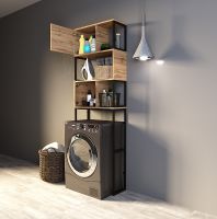 Стеллаж 1MarKa Grunge Loft 66 над стиральной машиной Дуб вотан арт-Ц0000005249 — фото 4, Стеллажи для ванной комнаты