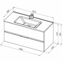 Тумба под раковину Aquanet Алвита New 100 подвесная Дуб веллингтон табак арт-334188 — фото 14, Тумбы под раковину