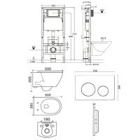 Товар: Комплект унитаза с инсталляцией Agger с сиденьем Микролифт и Черной матовой клавишей смыва арт-ATI05100+APB144 - фото 9 Комплект унитаза с инсталляцией Agger с сиденьем Микролифт и Черной матовой клавишей смыва арт-ATI05100+APB144 — фото 9, Комплекты унитаз + инсталляция