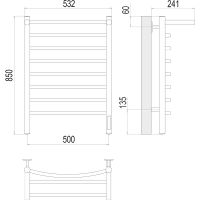 Электрический полотенцесушитель Terminus Классик с/п П8 500х850 с полкой Хром арт-4670078531414 — фото 4, Электрические полотенцесушители