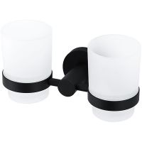 Стакан для зубных щеток Frap F302 двойной Черный матовый арт-F30208 — фото 1, Стаканы для зубных щеток