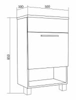 Тумба с раковиной 1MarKa July 50Н Белый глянец арт-У85932 — фото 9, Тумбы с раковиной